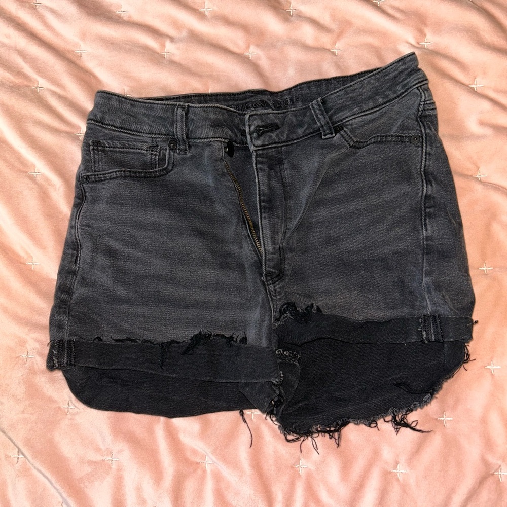 Black Distressed Denim shorts